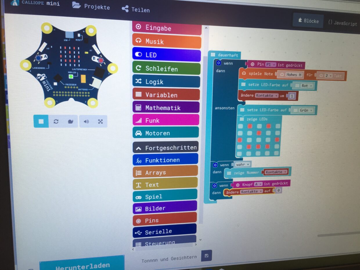 Programmieren/Coding mit dem Calliope